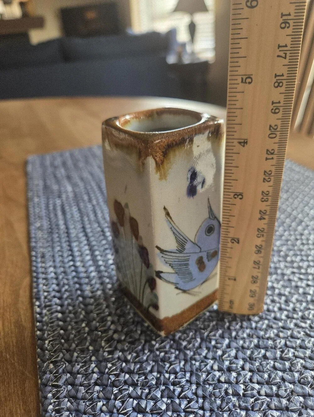 Ken Edwards Tonala Mexico Hand Painted Pottery Vase